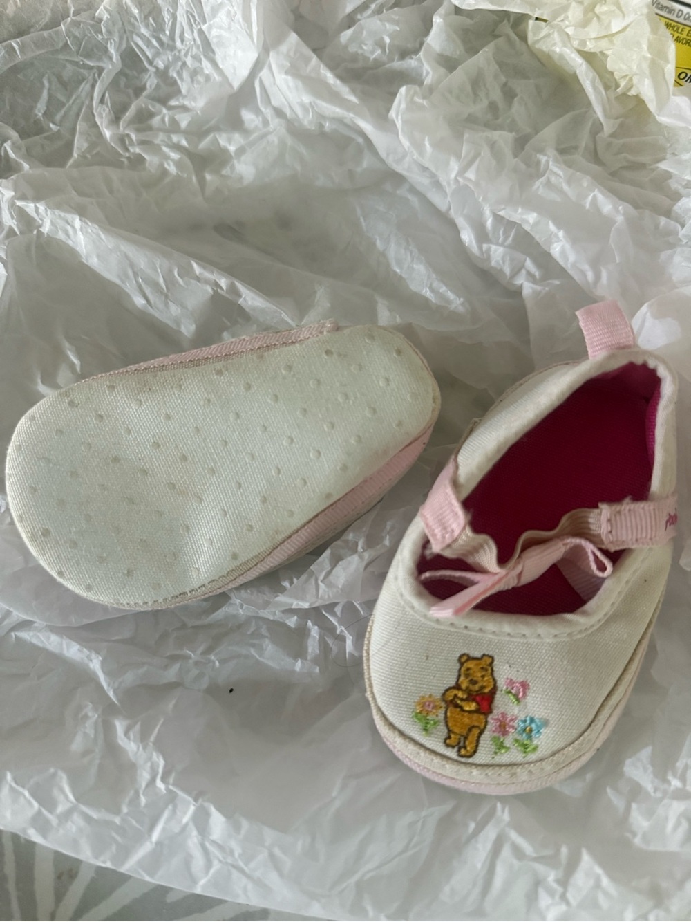 Kids White and Pink Winnie-the-Pooh Canvas Mary Jane Shoes - Picture 2 of 2